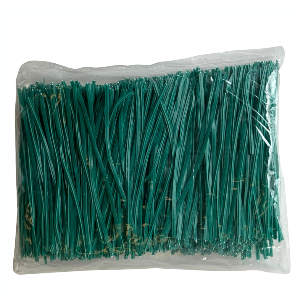 Green Flat Twist Ties 3.5" – Plant & Nursery Twist Ties, 1000-Pack
