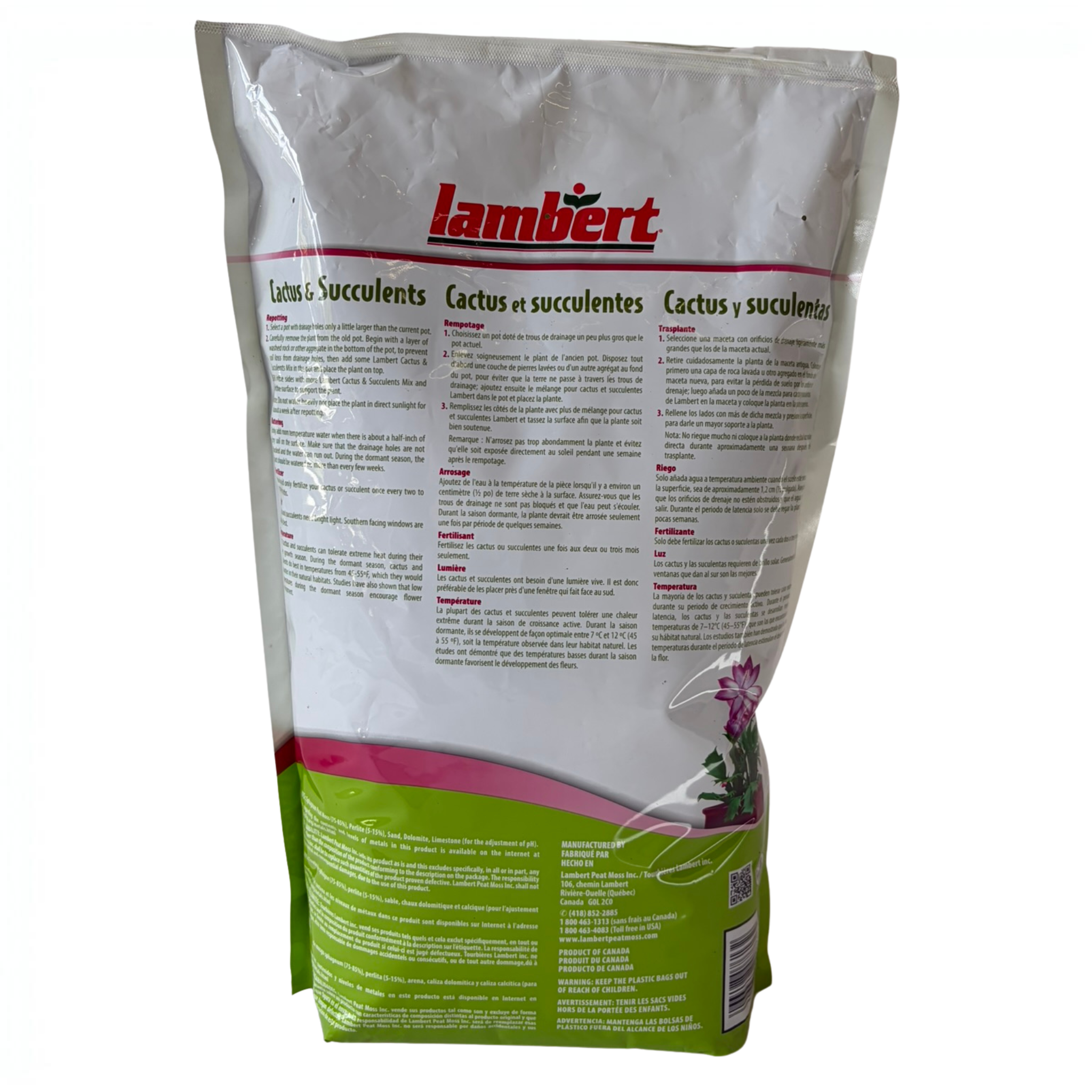 Lambert's Cactus & Succulent Potting Mix | 4qt | Fast-Draining Soil Blend