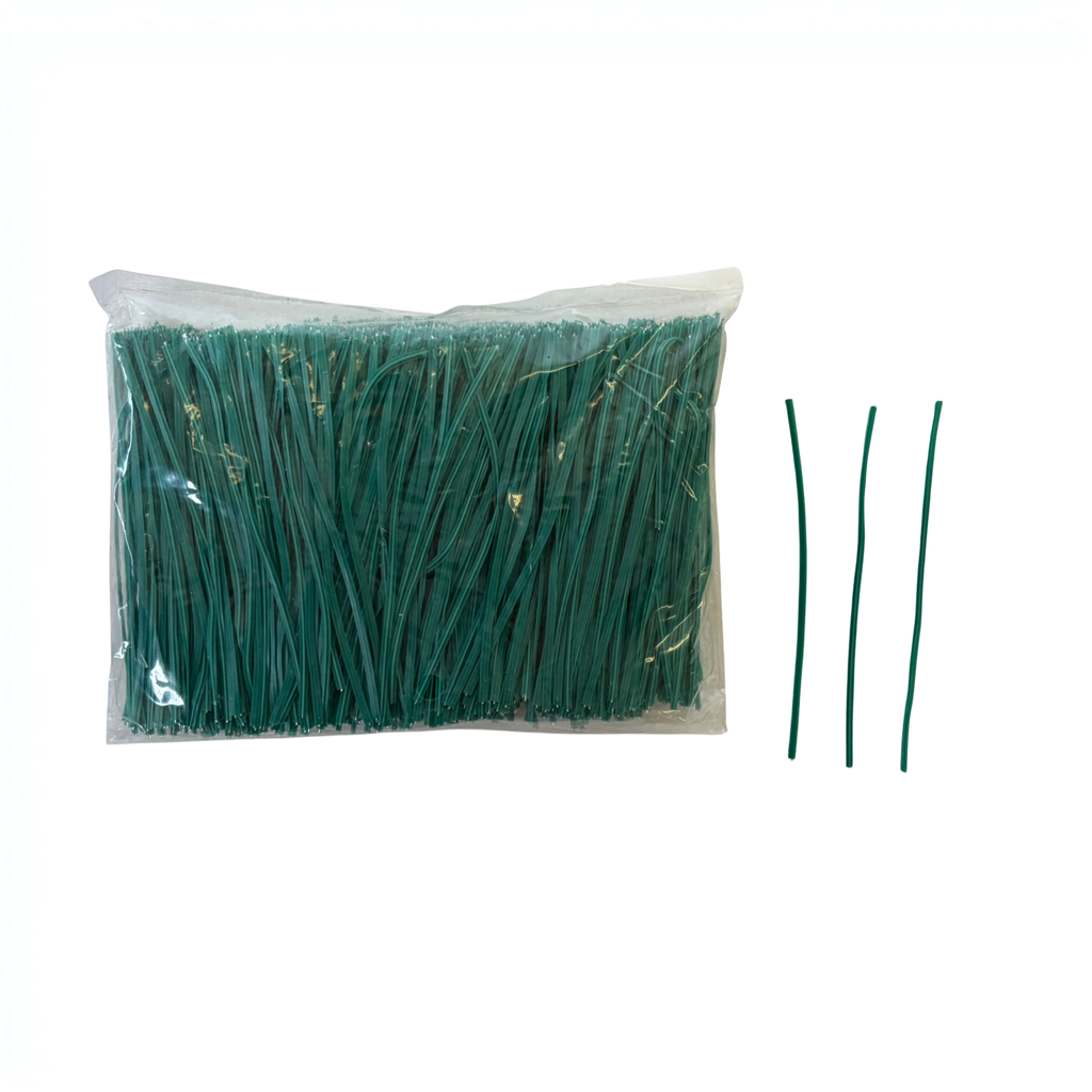 Green Flat Twist Ties 3.5" – Plant & Nursery Twist Ties, 1000-Pack