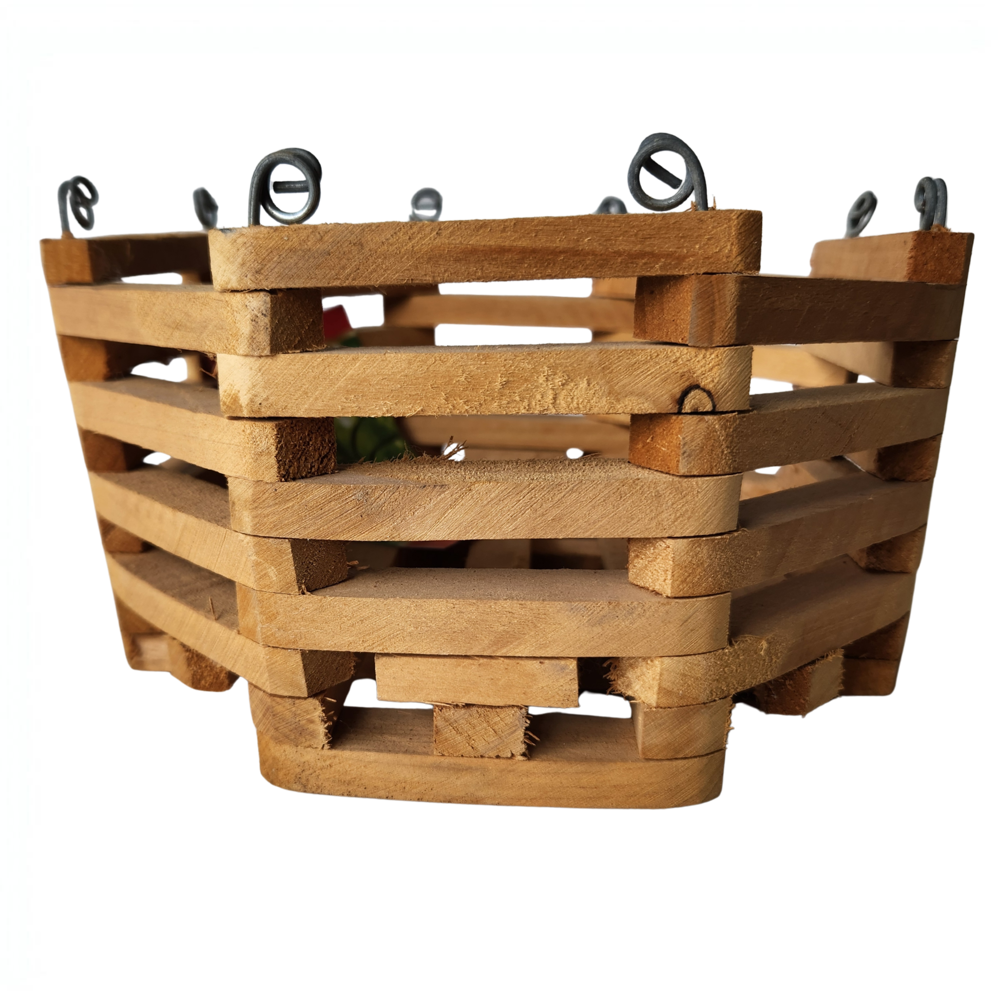 Octagon Wood Orchid Basket with 20" Wire Hanger