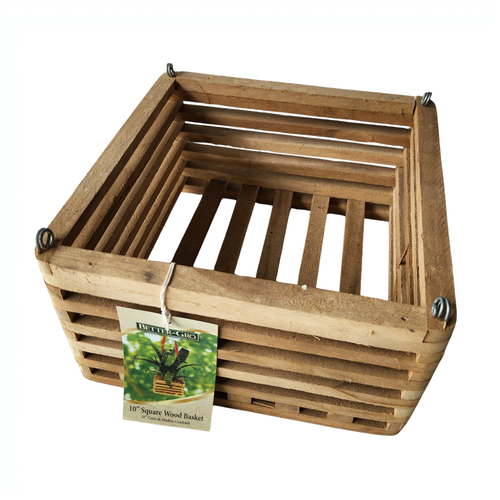 Better-Gro Square Wood Orchid Basket with 20" Wire Hanger | 4", 6", 8" & 10"