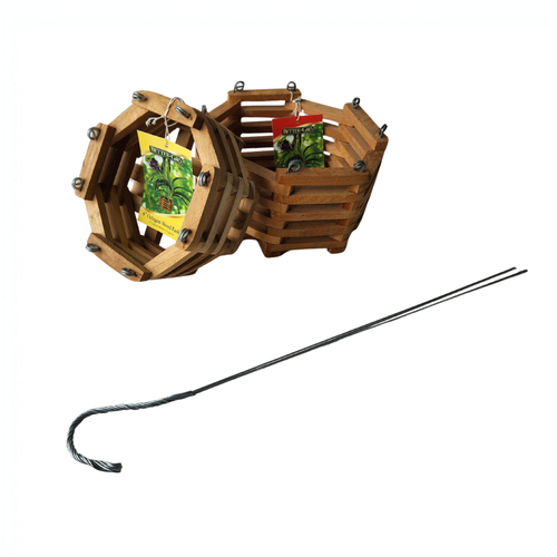 Better-Gro Octagon Wood Orchid Basket with 20" Wire Hanger